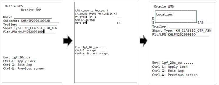 Cartonized ASN - Screen flow for serial tracked SKU = Do Not Prompt: