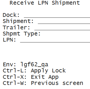 Receive LPN Shipment RF Module