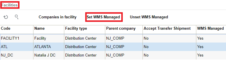 Set as WMS Managed