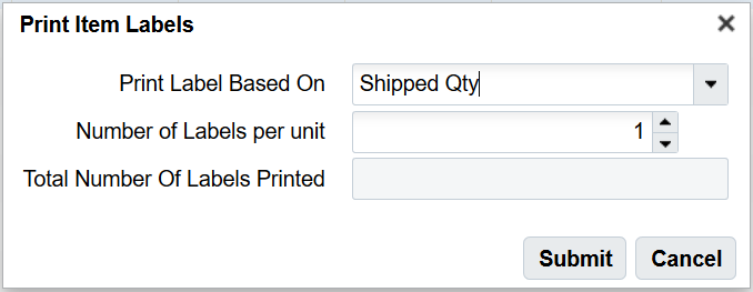 Print labels by shipped or received quantity