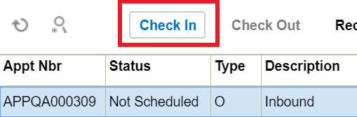 Checking in an Appointment