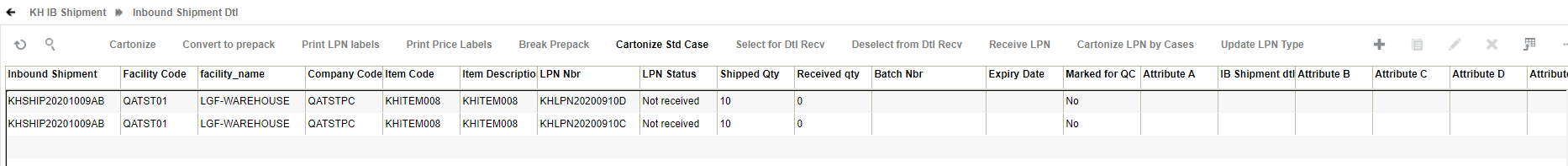 Cartonized ASN - Screen flow for serial tracked SKU = Do Not Prompt: