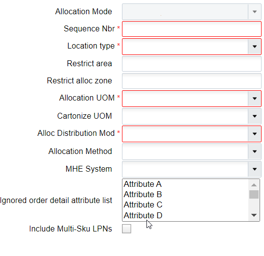 Allocation Location