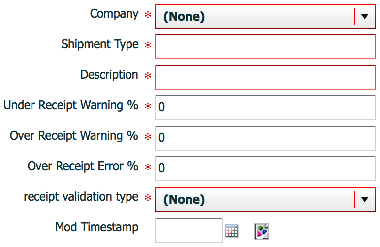 creating a new shipment type