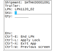 Ctrl-E: End LPN