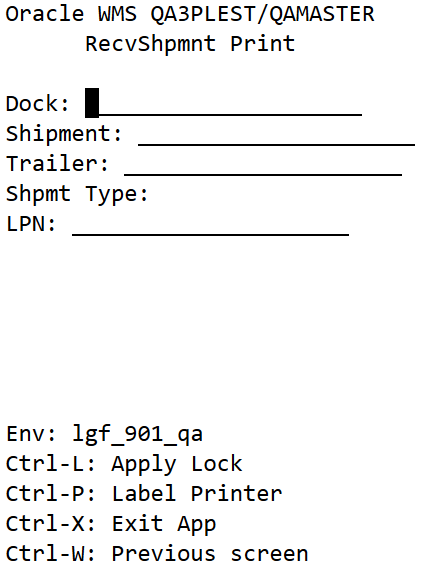 Ctrl P on Shipment Screen