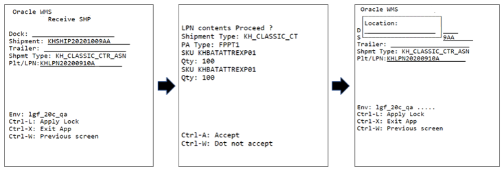 Cartonized ASN - Screen flow for batch/expiry and inventory attribute = Do Not Prompt