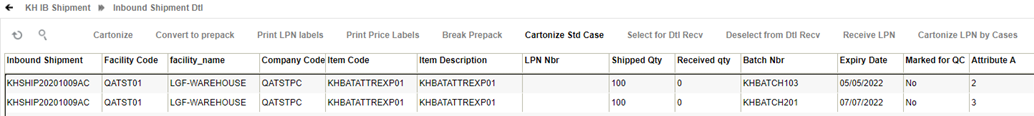 Receive Multiple batch/expiry/inventory attribute for the same SKU