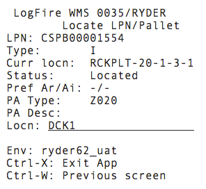 Locate LPN/Pallet