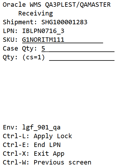 Populated case and quantity field