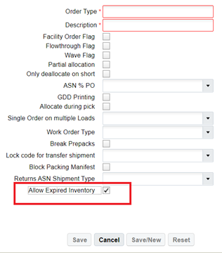 Allow Expired Inventory