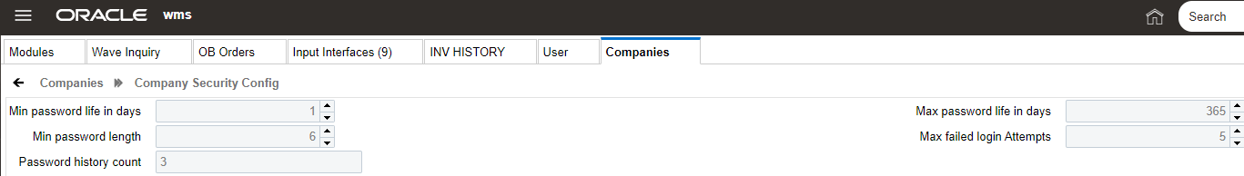 Company Security Configuration