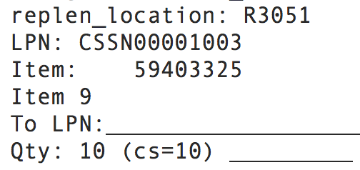 scanning the LPN details