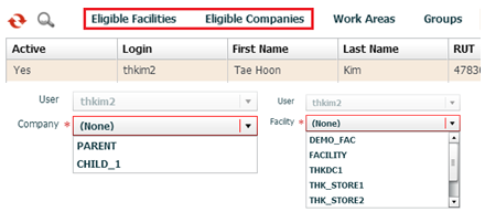 Assigning Users to Facilities and Companies