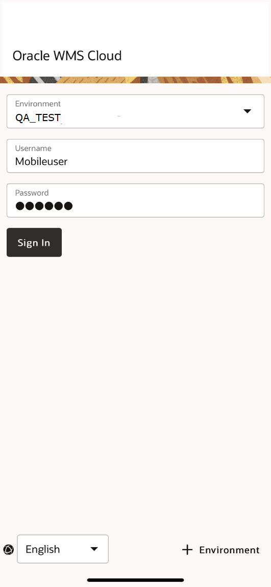 Sign In Screen