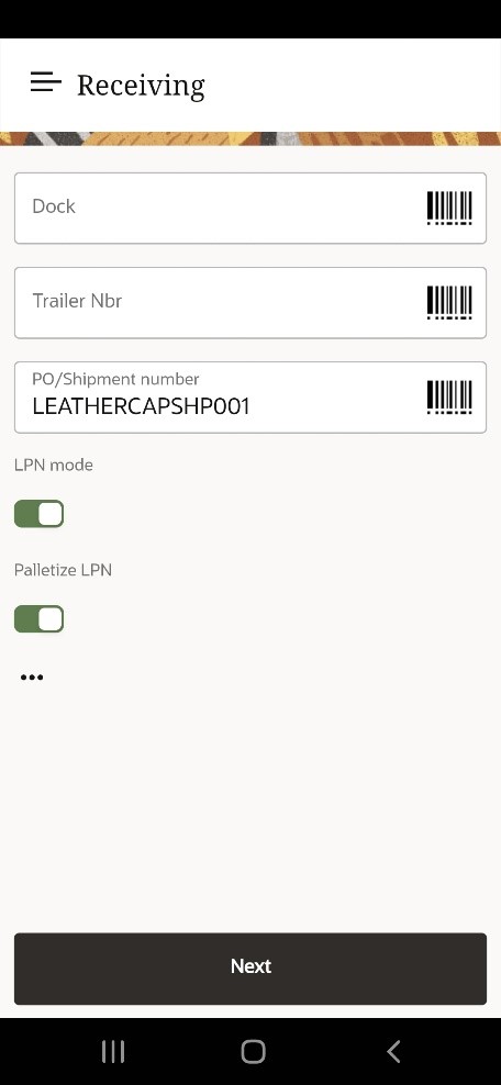 Receiving in LPN Mode