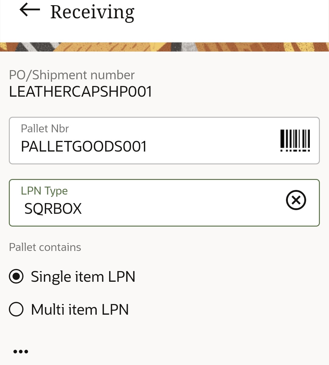 LPN Mode Receiving