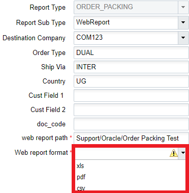 Web Report Format