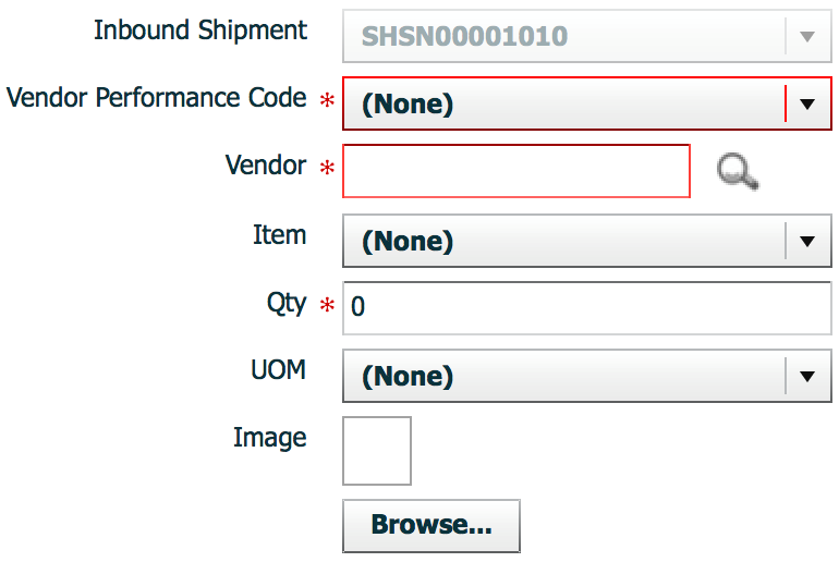 adding details to the vendor performance record