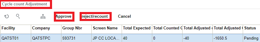 Approve and Reject Inventory Adjustments