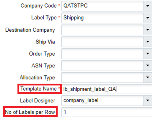 Label Configuration