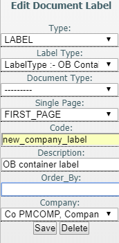 Label Specifications