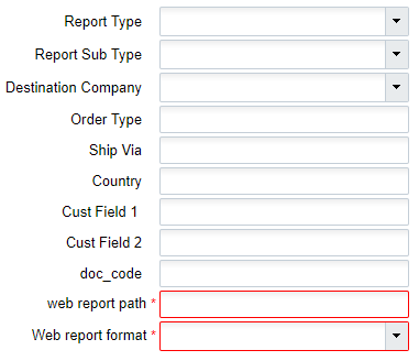 Report Type Menu