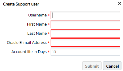 Support User Password
