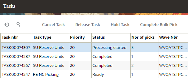 Tasks Screen