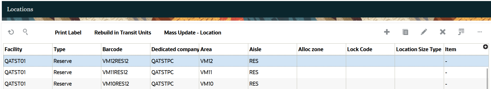 Replnishment Zone to Dynamic Location