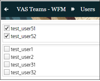 VAS Teams wfm users