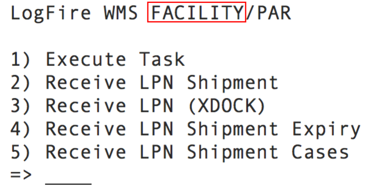 validating the user's current facility in the RF