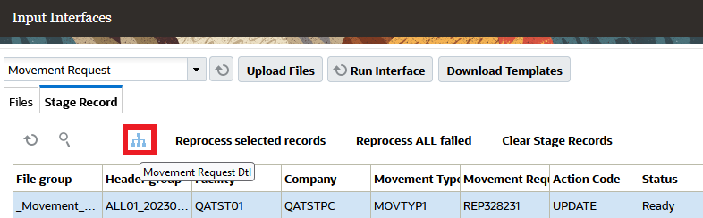 Input Interfaces - Movement Request Detail