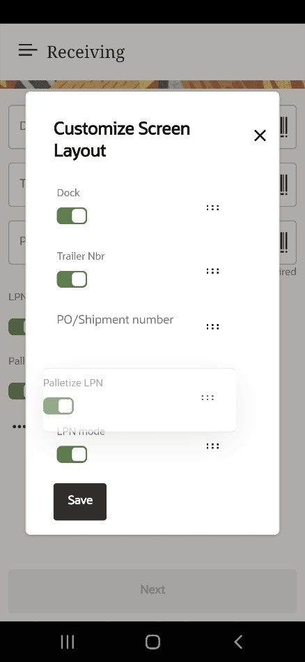 Customise Layout