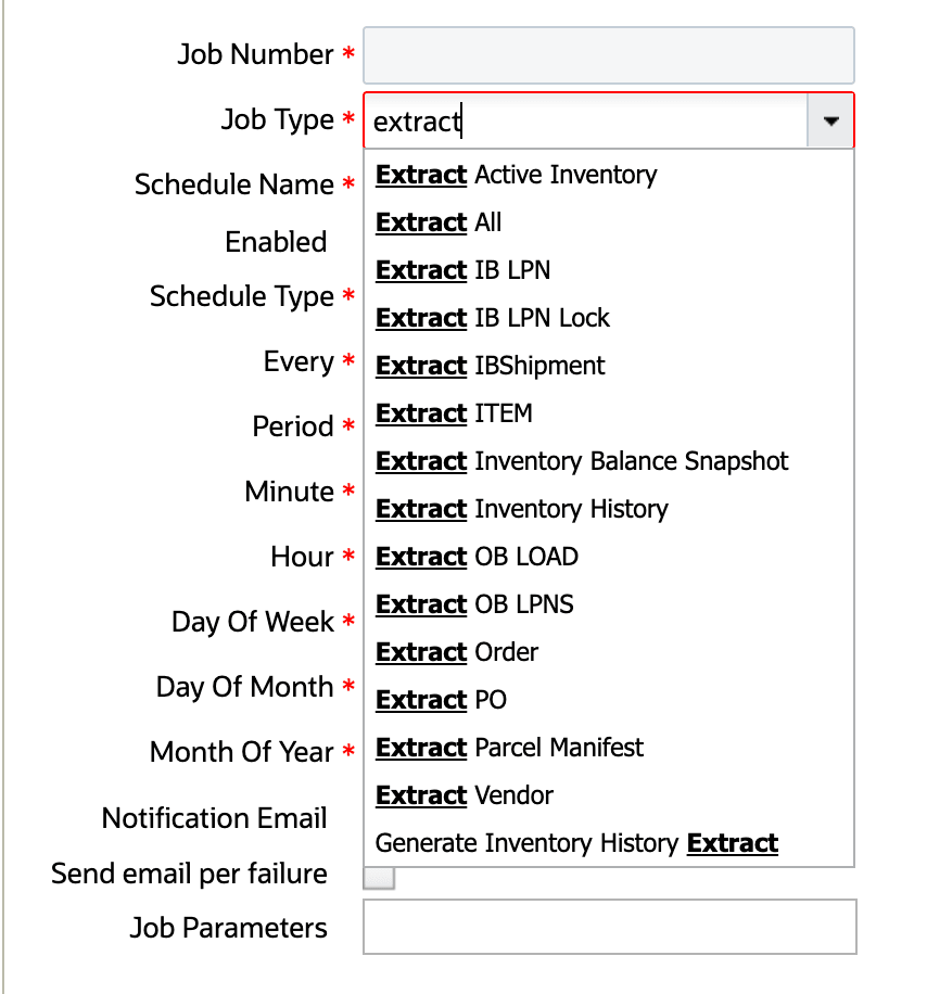 Extract Schedule Job Types