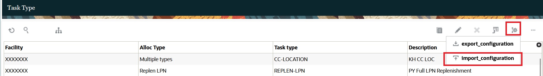 Import Configuration