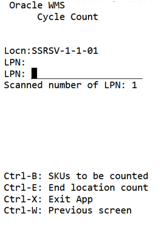 CC by Item LPN Scan mode