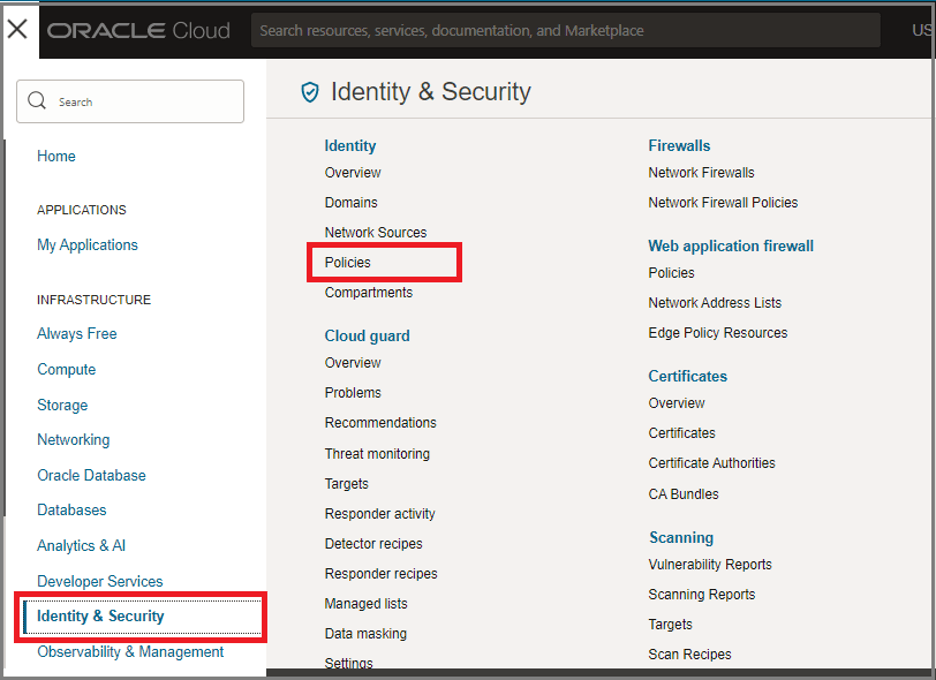 Oracle Cloud Policies