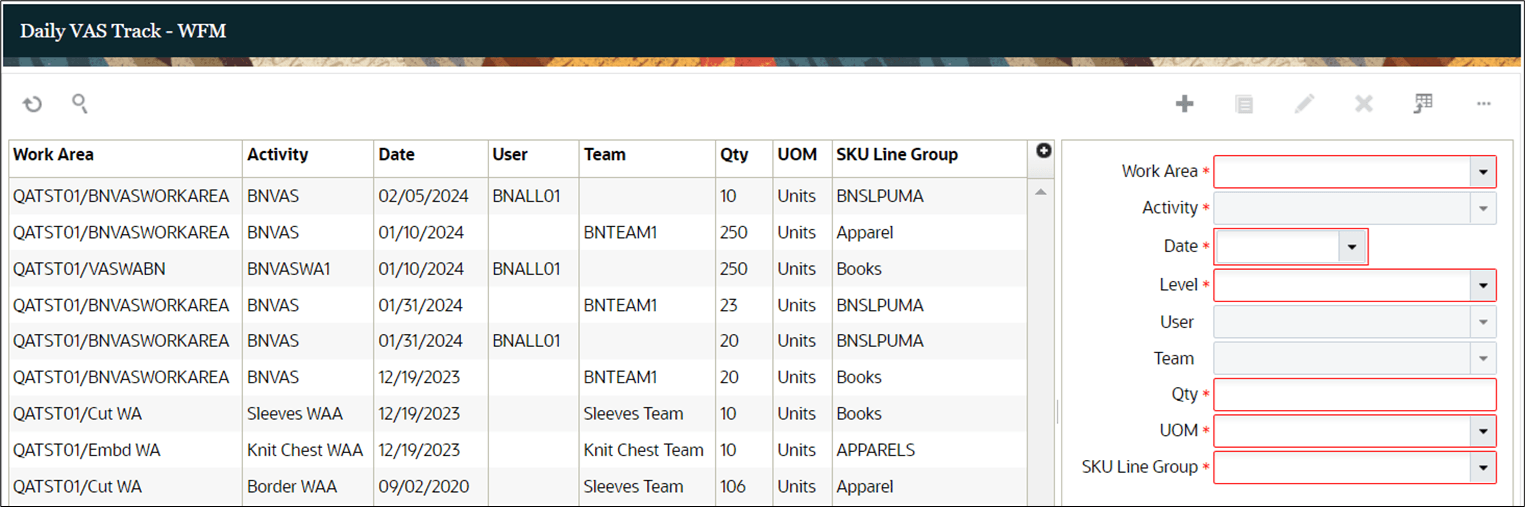 Daily VAS Track View