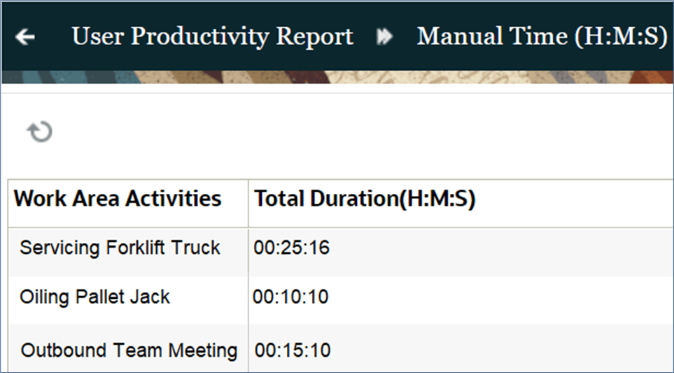 User Productivity Report Manual Time