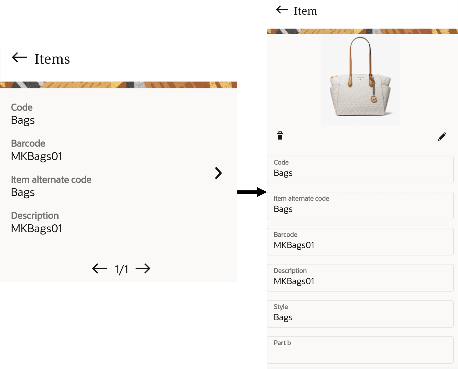 Item Inquiry Sumary Screen