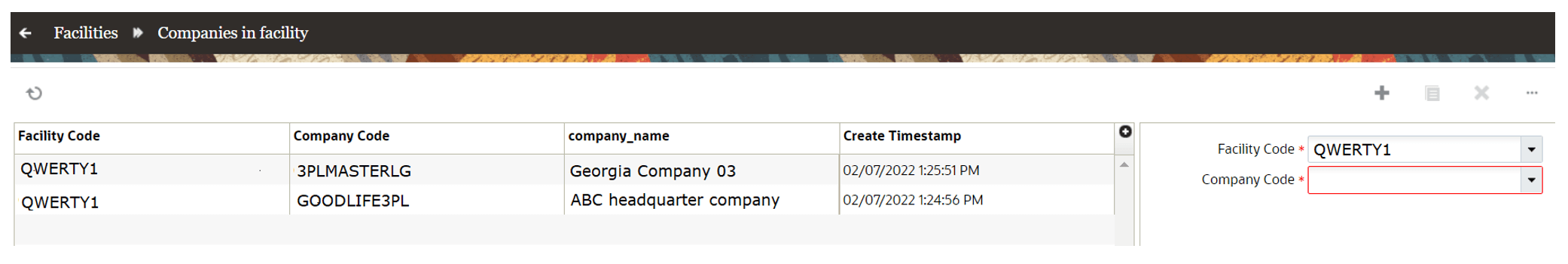 Companies in Facility