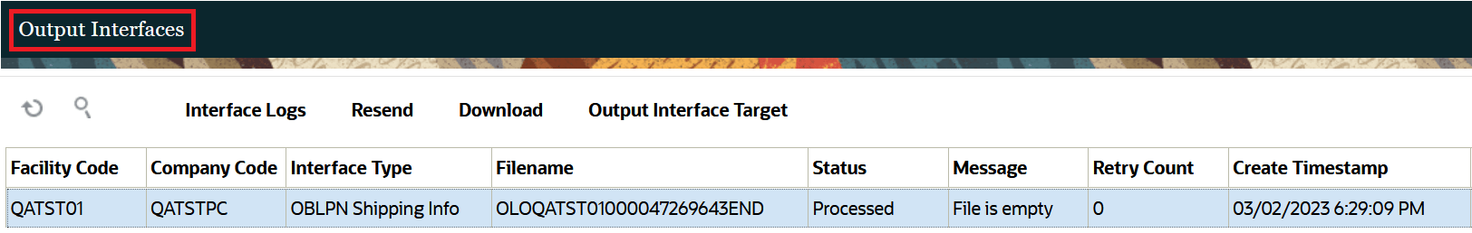 Output File Generated