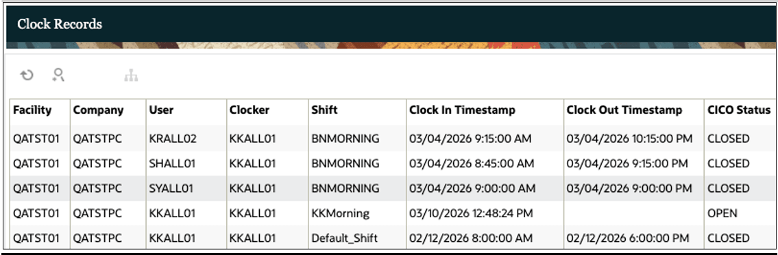Clock Record