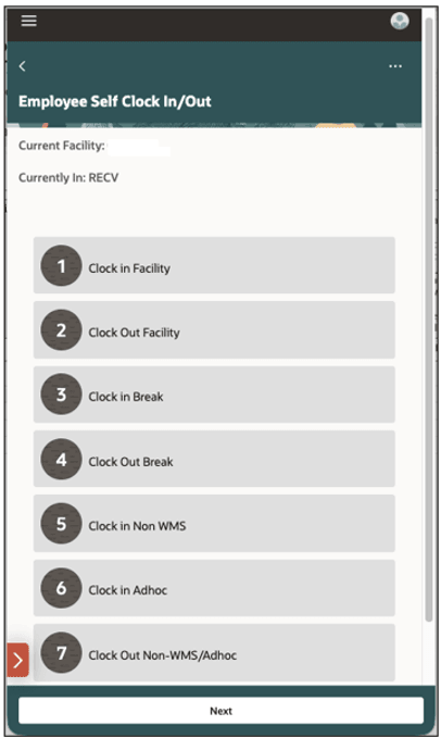 WFM Mobile Clock View