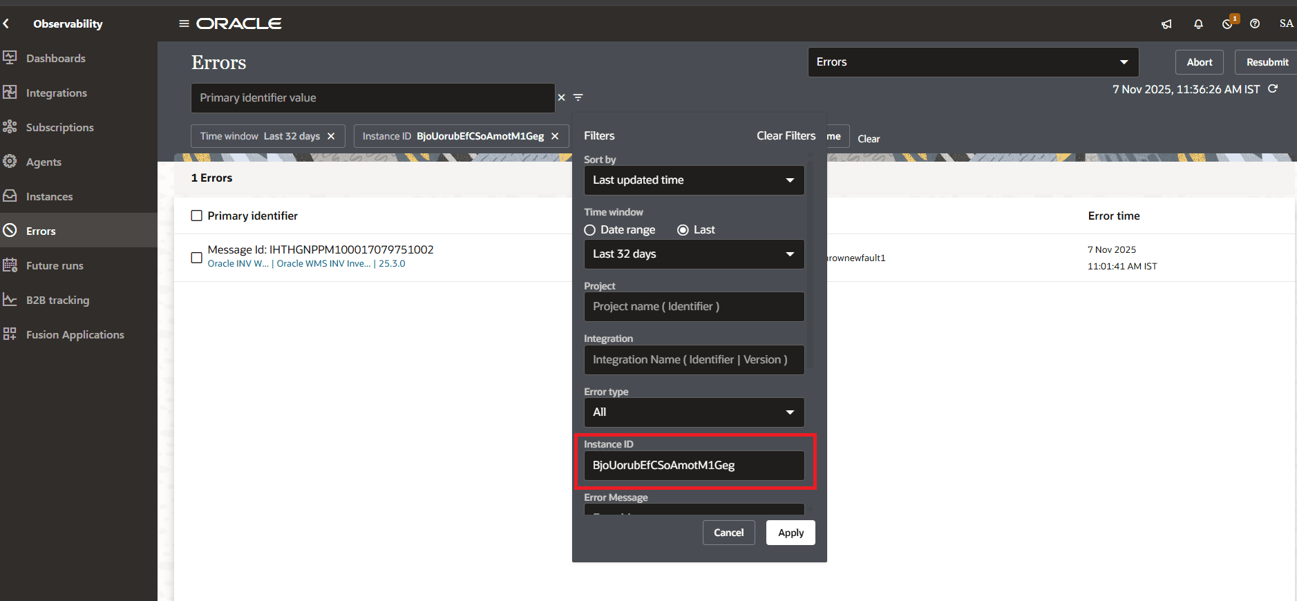 Instance ID