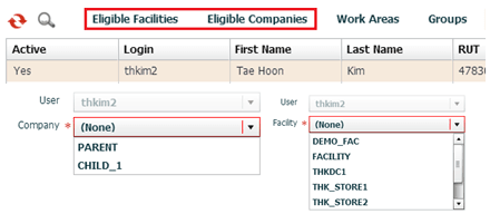 Assigning Users to Companies and Facilities