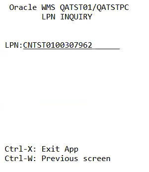 LPN Inquiry LPN Scan