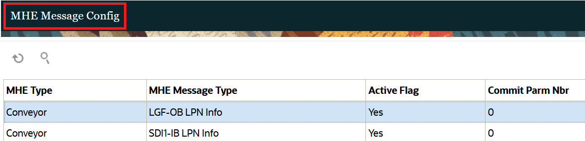 MHE Message Configuration