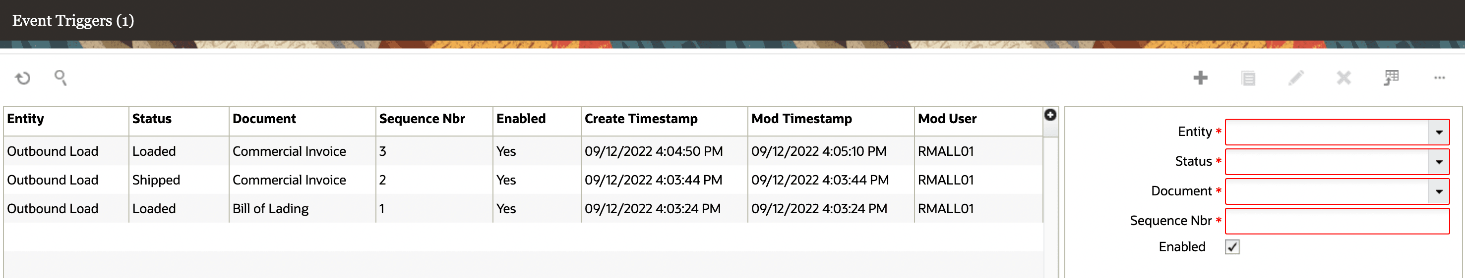 Event Trigger UI